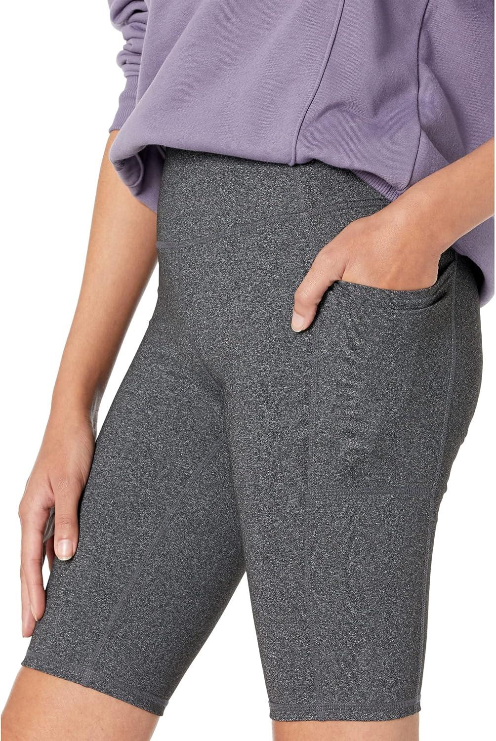 imageSkechers Womens Go Walk Slip Ins High Waisted 10quot Active Bike ShortHeathered Gray