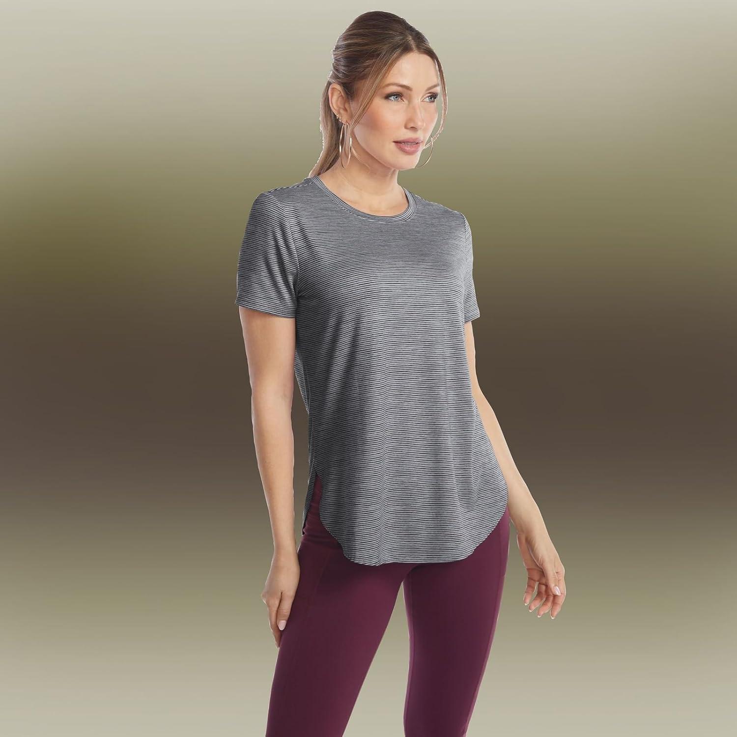 imageSkechers Womens Godri Swift Tunic TeeAgaveIce Stripe Swift Stripe