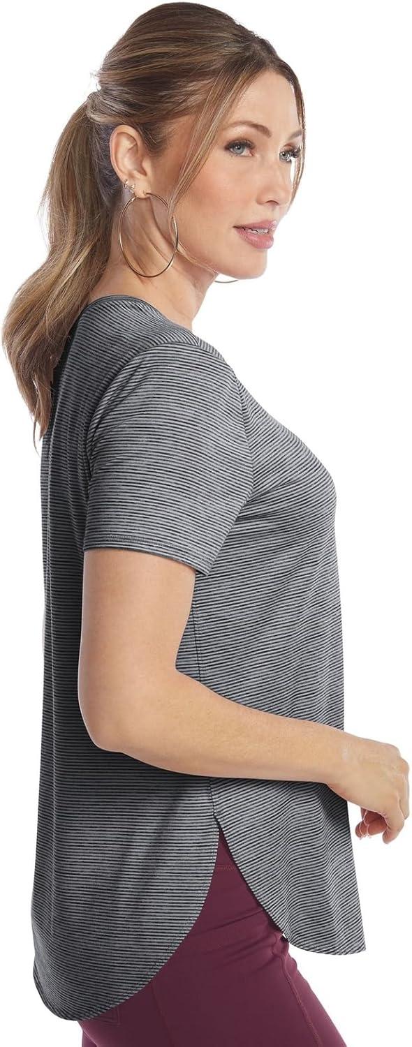 imageSkechers Womens Godri Swift Tunic TeeAgaveIce Stripe Swift Stripe