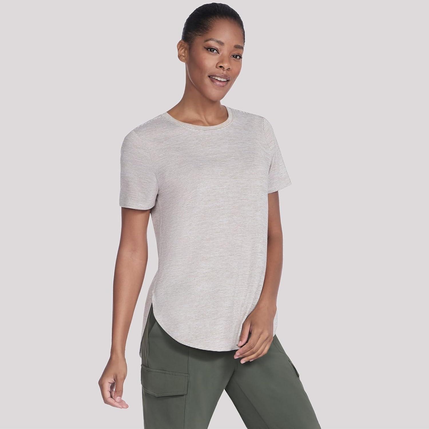imageSkechers Womens Godri Swift Tunic TeeEgretDesert Swift Stripe