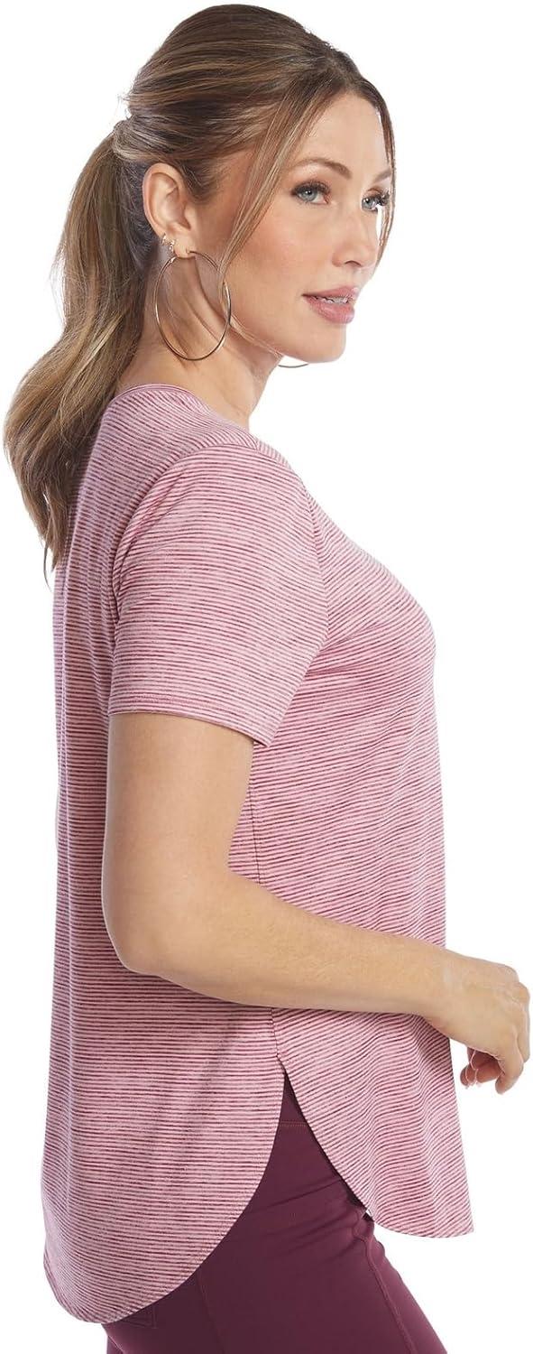 imageSkechers Womens Godri Swift Tunic TeeRose PetalPink Lavender Stripe