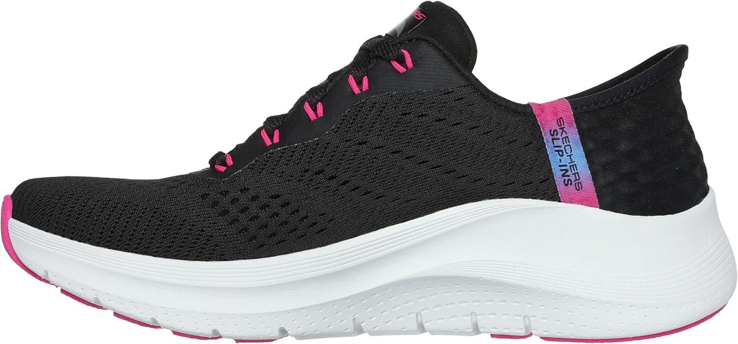 imageSkechers Womens Hands Free Slipins Arch Fit 20Easy ChicBkhpblackHot Pink