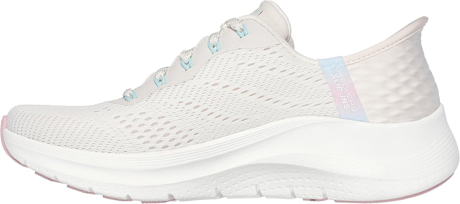 imageSkechers Womens Hands Free Slipins Arch Fit 20Easy ChicNatural Mesh Pink Trim
