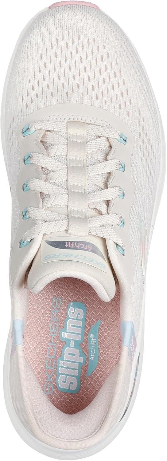 imageSkechers Womens Hands Free Slipins Arch Fit 20Easy ChicNatural Mesh Pink Trim