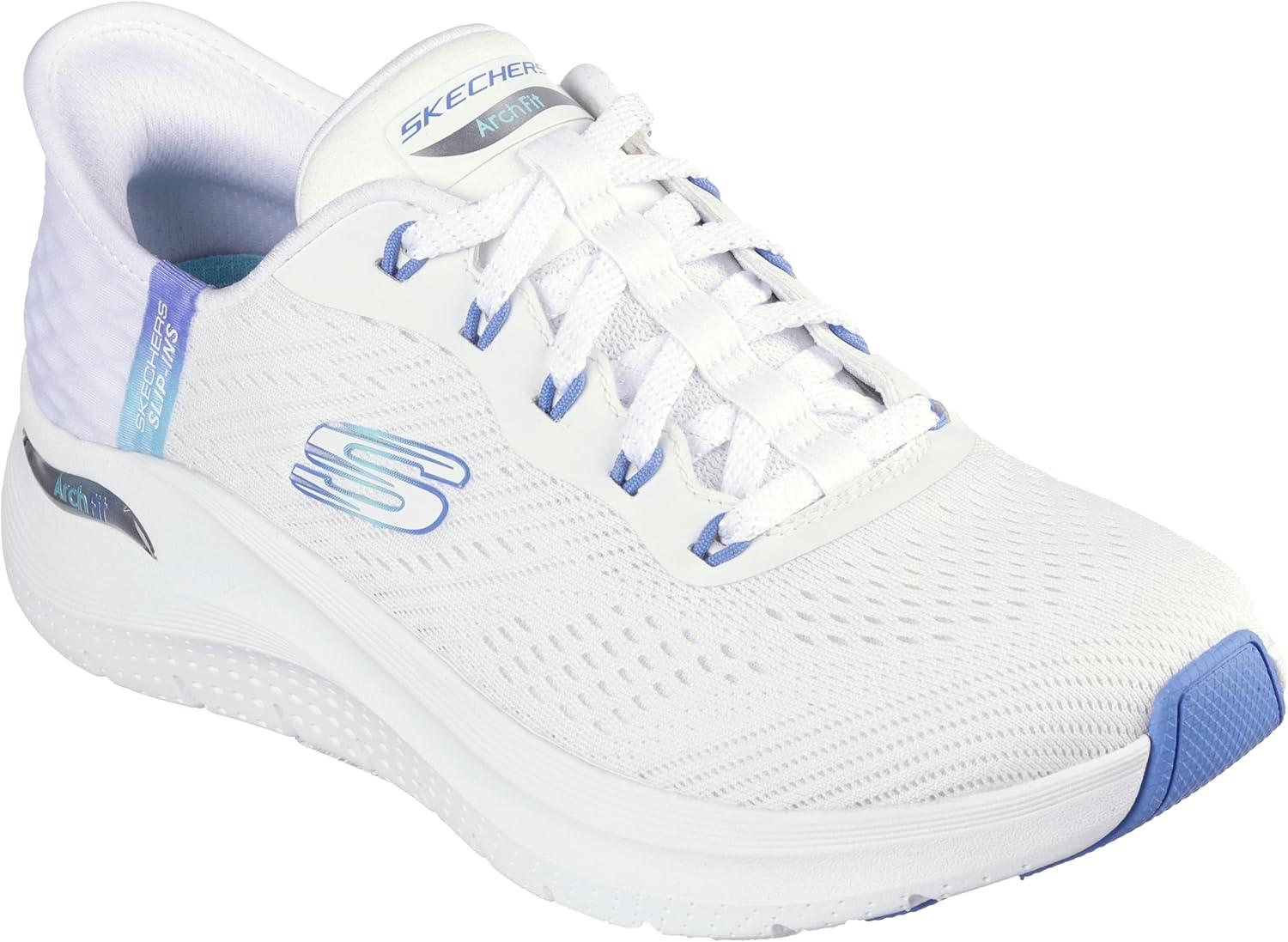 imageSkechers Womens Hands Free Slipins Arch Fit 20Easy ChicWblwhiteBlue