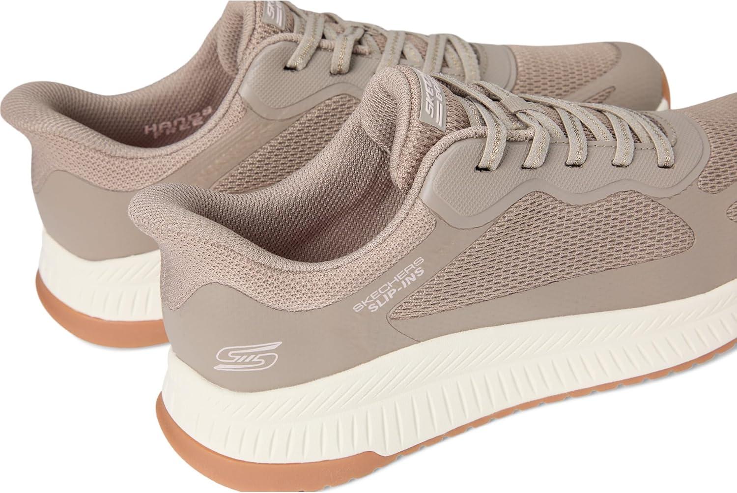 imageSkechers Womens Hands Free Slipins Bobs Squad 4 Staple LookTaupe