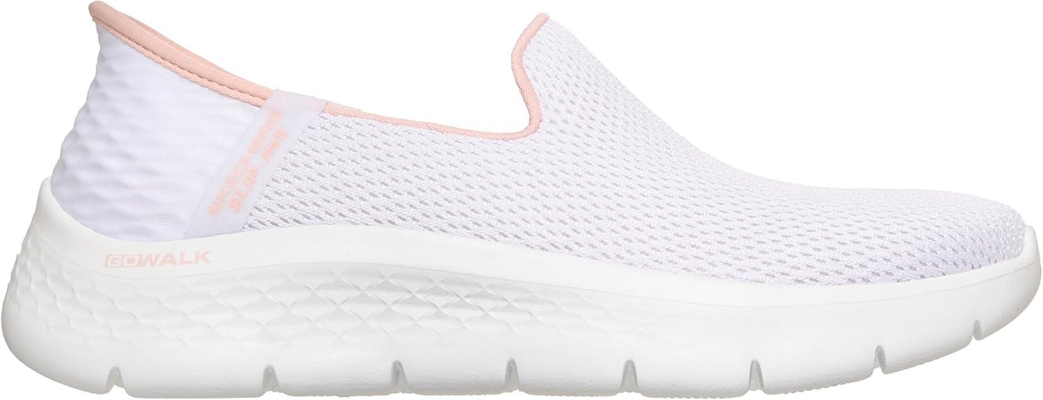 imageSkechers Womens Hands Free Slipins Go Walk Flex SneakersWhitePink