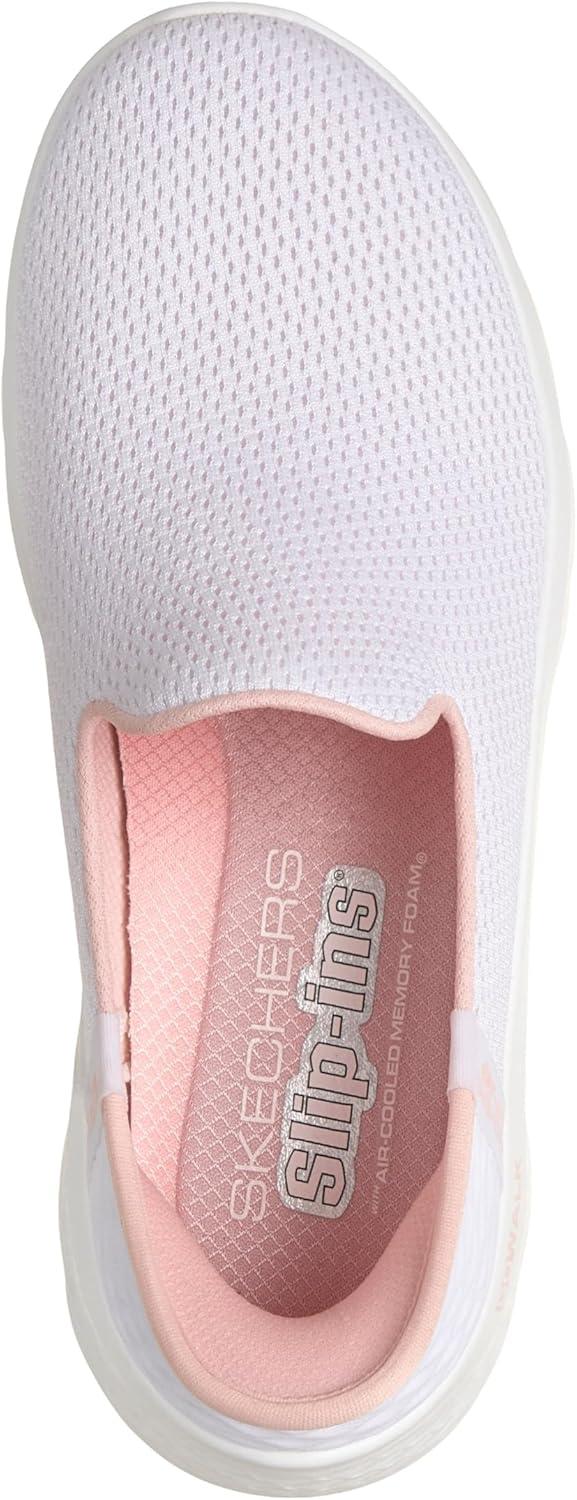 imageSkechers Womens Hands Free Slipins Go Walk Flex SneakersWhitePink
