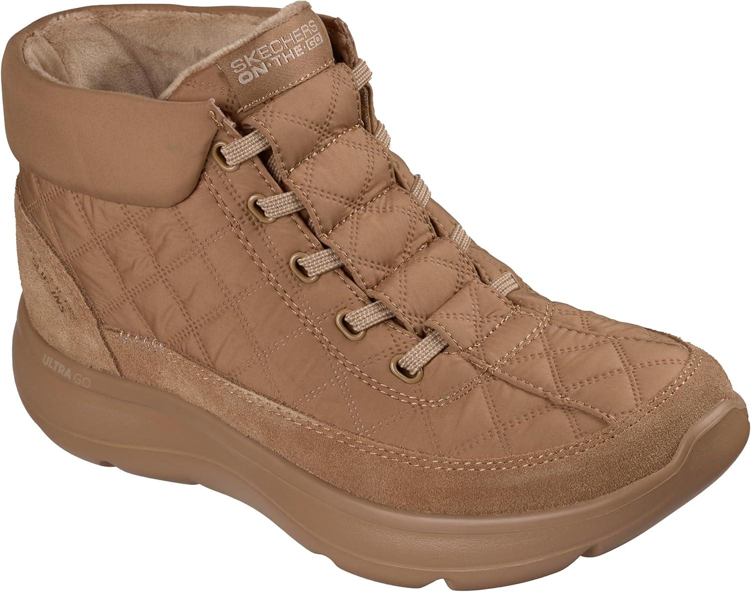 imageSkechers Womens Hands Free Slipins OnThego Encore Quilted Nylon Chugga Ankle BootChestnut