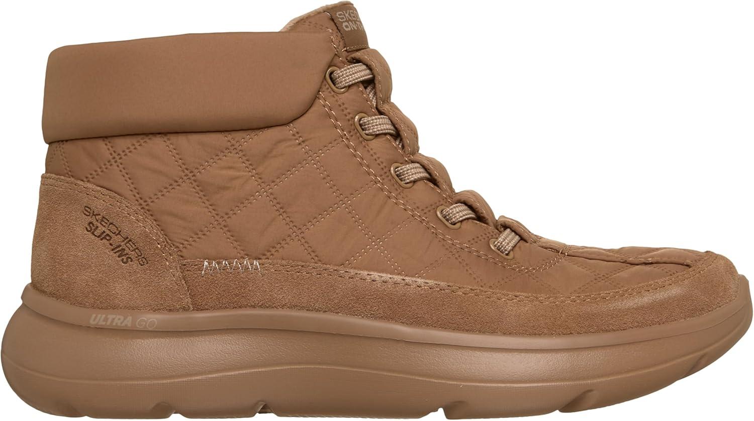 imageSkechers Womens Hands Free Slipins OnThego Encore Quilted Nylon Chugga Ankle BootChestnut