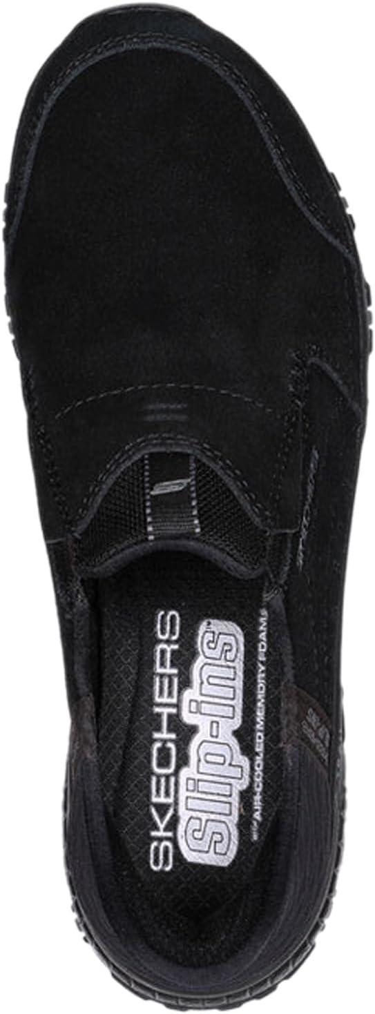 imageSkechers Womens Hillcrest Sunapee Hands Free SlipIn LoafersBlack Suede Lycra Trim