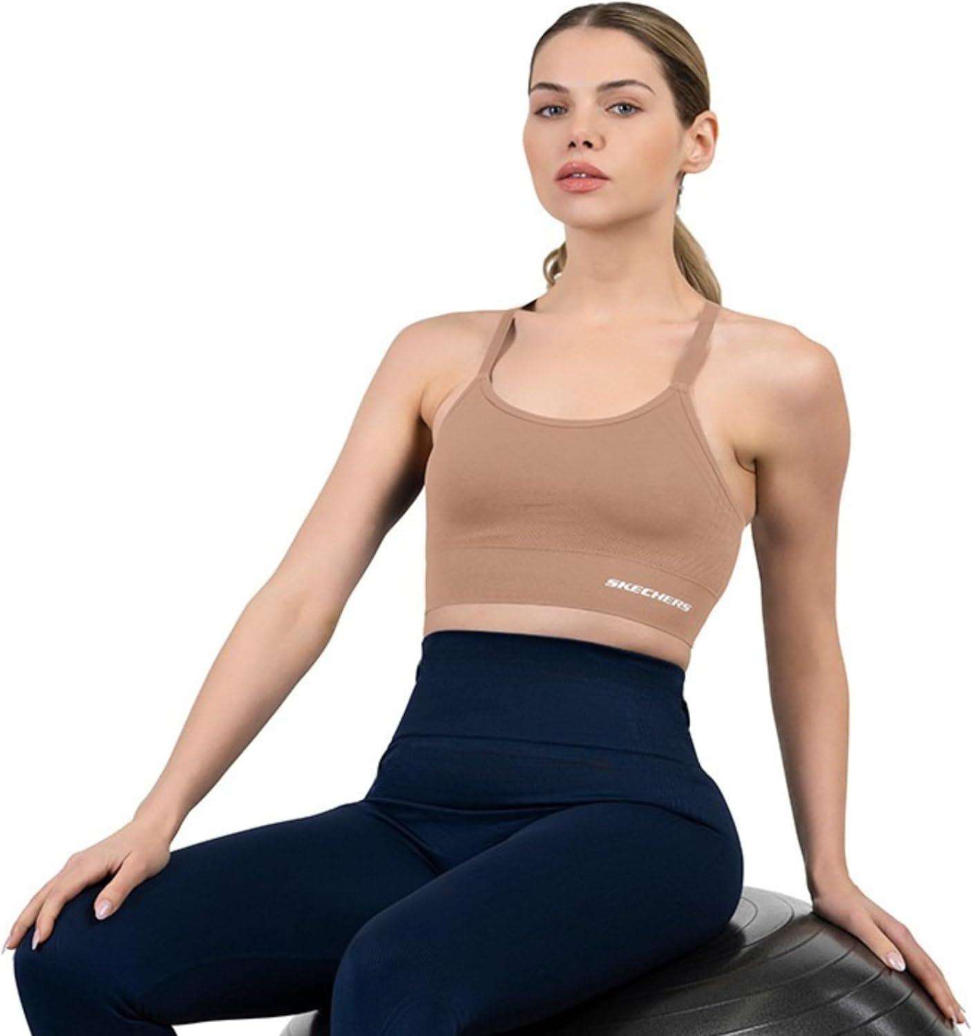 imageSkechers Womens Ladies Seamless Cami BraBlack Tanzine