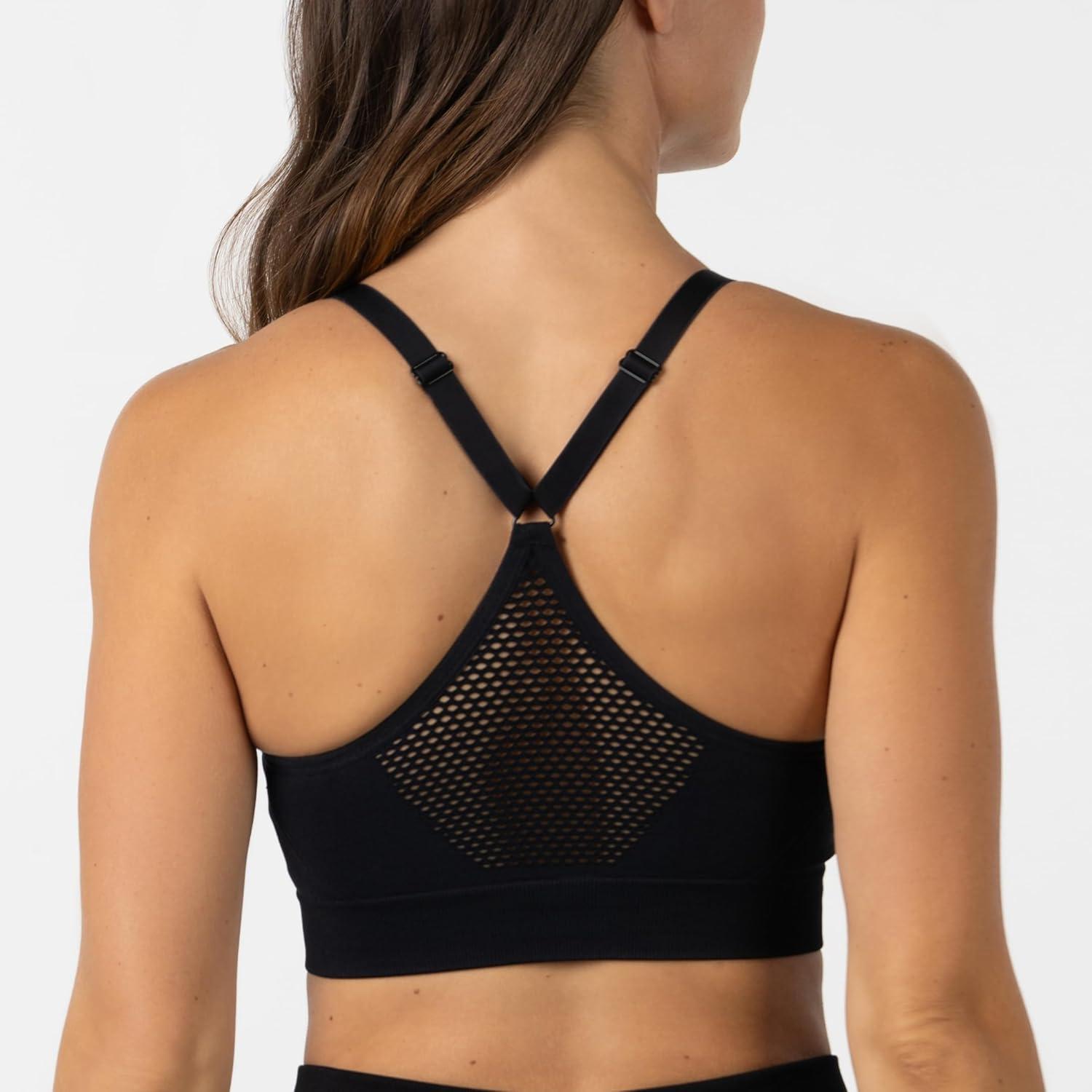 imageSkechers Womens Ladies Seamless Cami BraBright White Jet Black