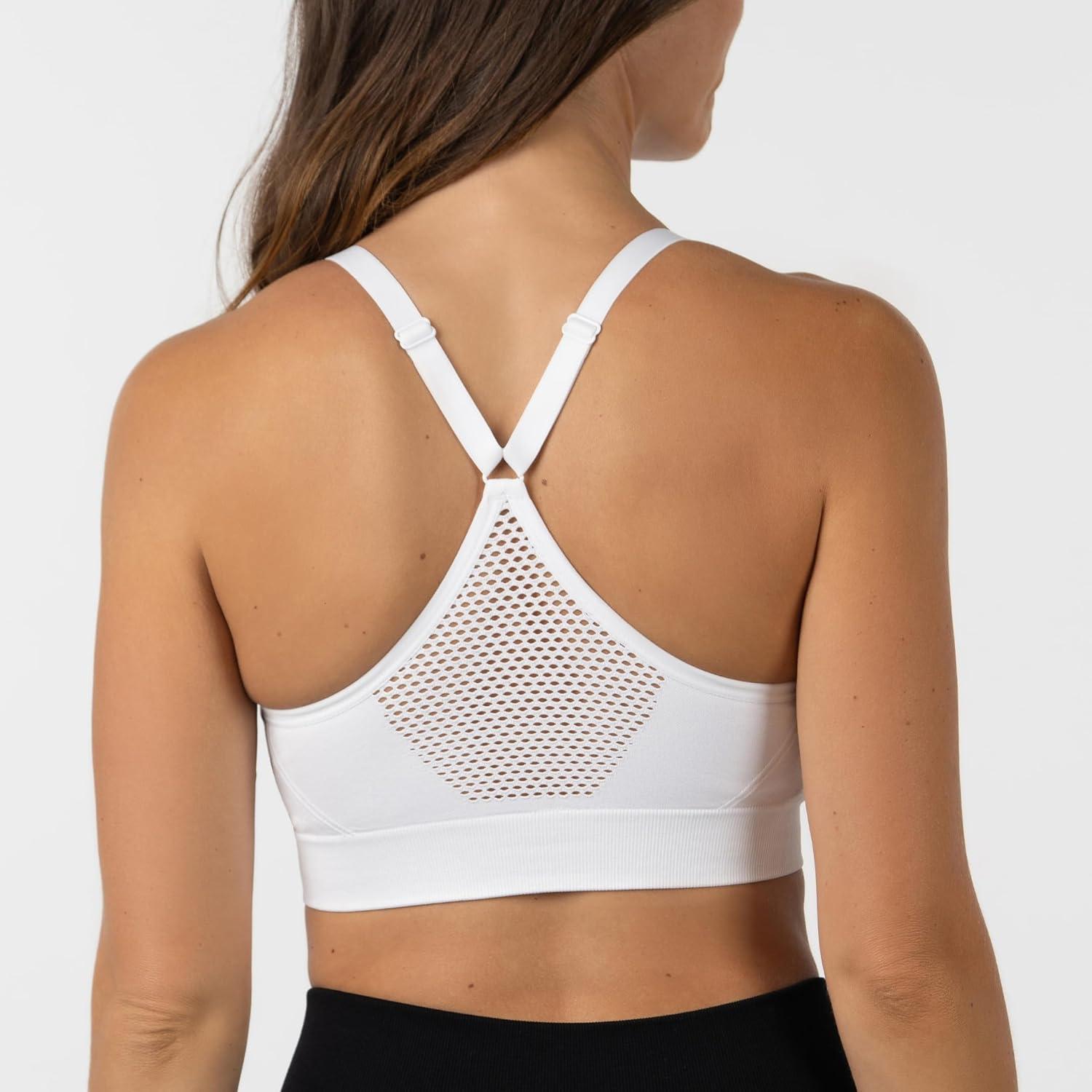 imageSkechers Womens Ladies Seamless Cami BraBright White Jet Black