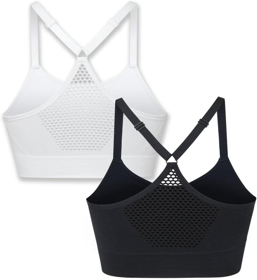 imageSkechers Womens Ladies Seamless Cami BraBright White Jet Black