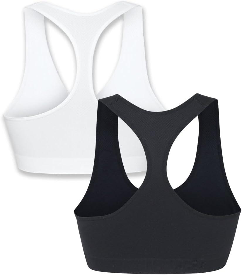 imageSkechers Womens Ladies Seamless Racerback BraBright White Jet Black