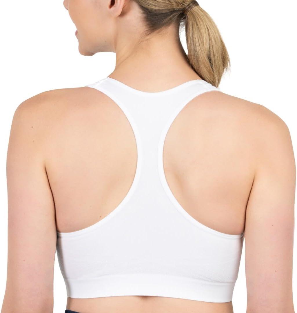 imageSkechers Womens Ladies Seamless Racerback BraBright White Jet Black