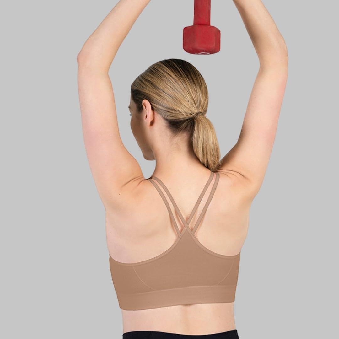 imageSkechers Womens Ladies Seamless Strappy BraTanzine White