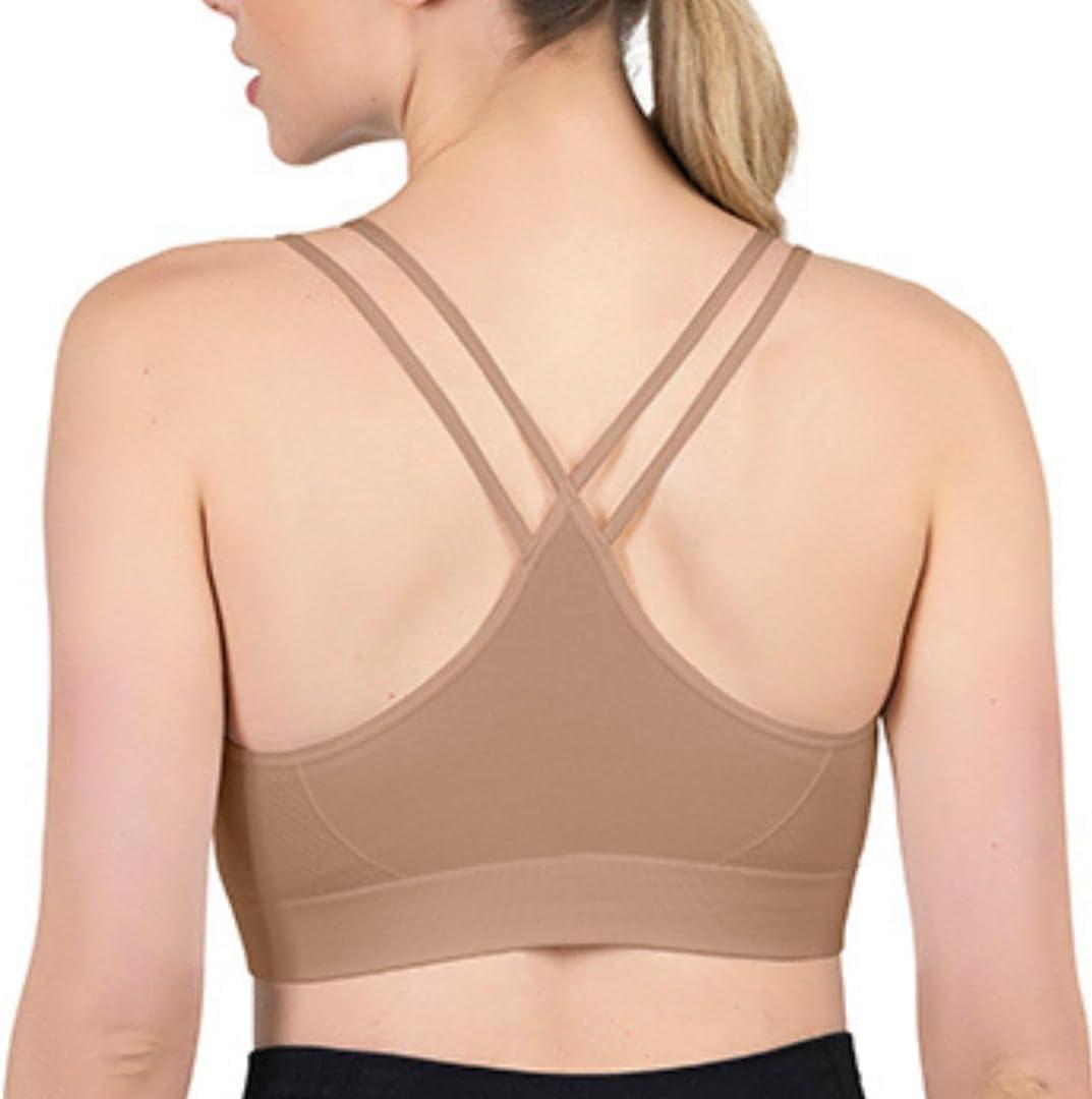 imageSkechers Womens Ladies Seamless Strappy BraTanzine White