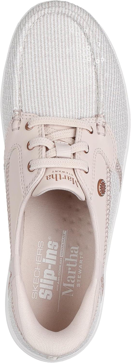 imageSkechers Womens Martha Stewart OnThego Flex Radiant Hands Free Slipins Sequin Boat ShoeNatural