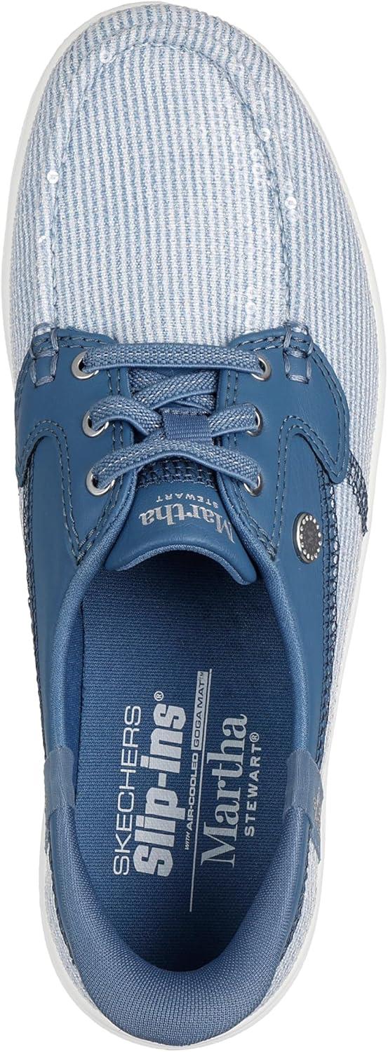 imageSkechers Womens Martha Stewart OnThego Flex Radiant Hands Free Slipins Sequin Boat ShoeNavy
