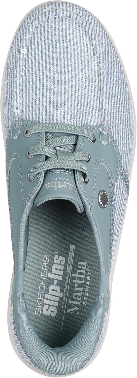 imageSkechers Womens Martha Stewart OnThego Flex Radiant Hands Free Slipins Sequin Boat ShoeSage