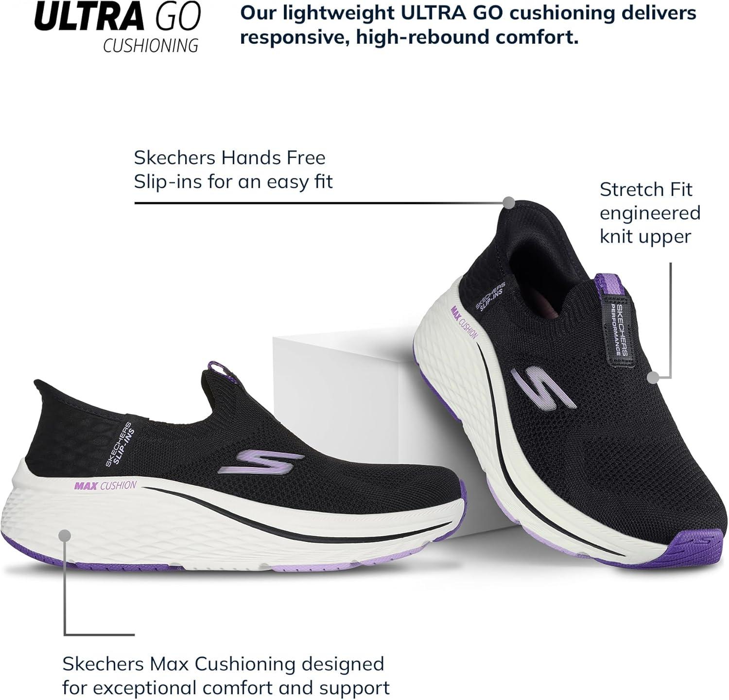 imageSkechers Womens Max Cushioning Elite 20 Eternal TrainersBlackPurple