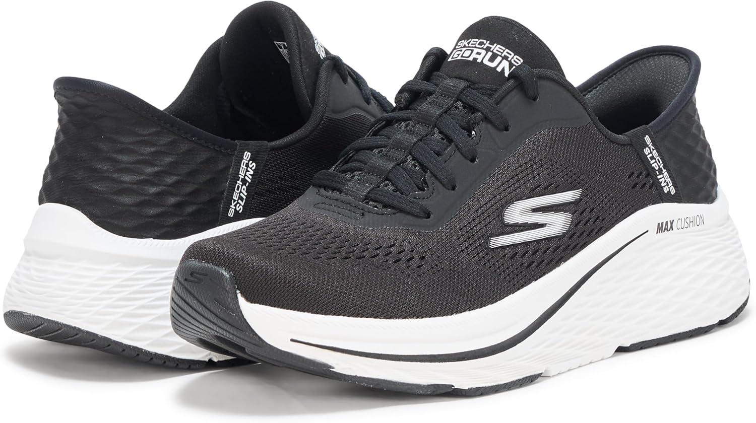 imageSkechers Womens Max Cushioning Elite 20 Vanish Hands Free SlipinsBlackWhite