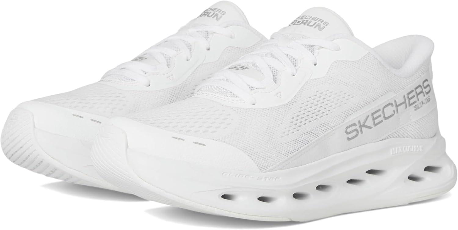 imageSkechers Womens Max Cushioning Glide Step Caledonia Hands Free SlipinsWhiteSilver