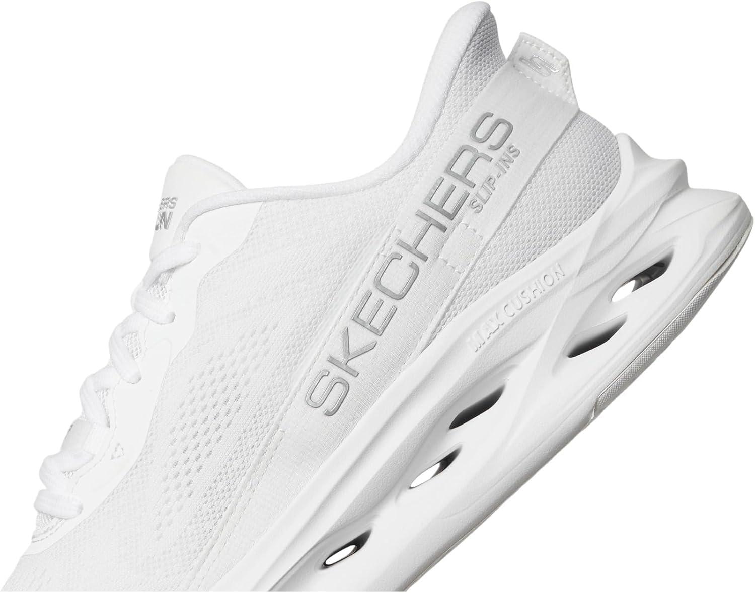 imageSkechers Womens Max Cushioning Glide Step Caledonia Hands Free SlipinsWhiteSilver