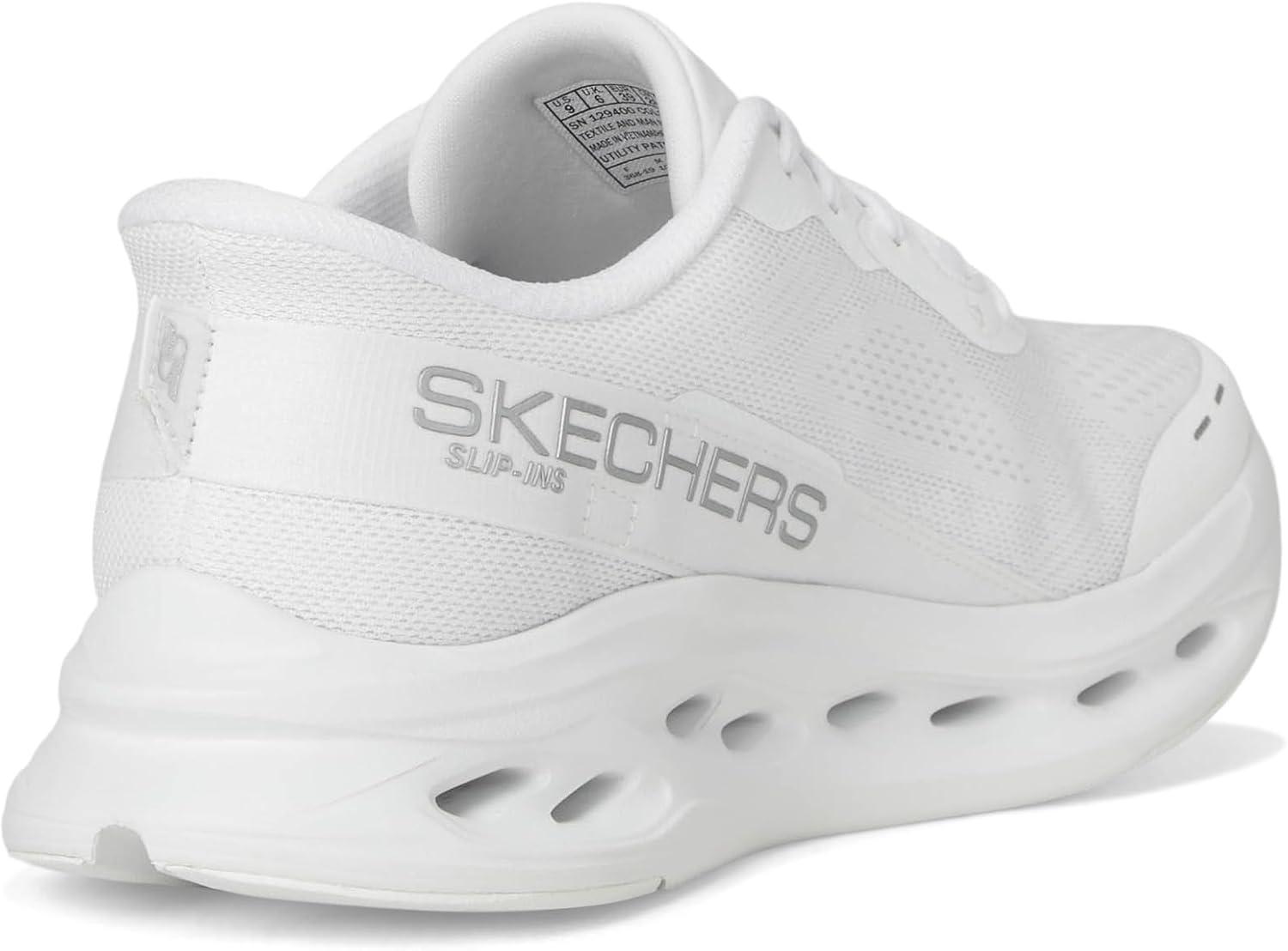 imageSkechers Womens Max Cushioning Glide Step Caledonia Hands Free SlipinsWhiteSilver