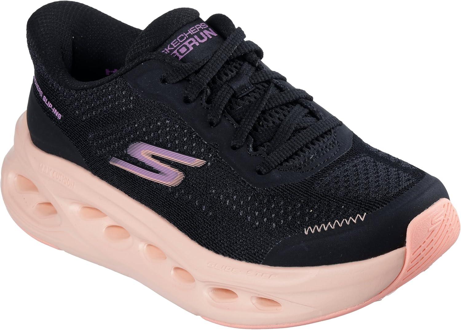 imageSkechers Womens Max Cushioning Glide Step Hartford Hands Free SlipinsBlackPurple