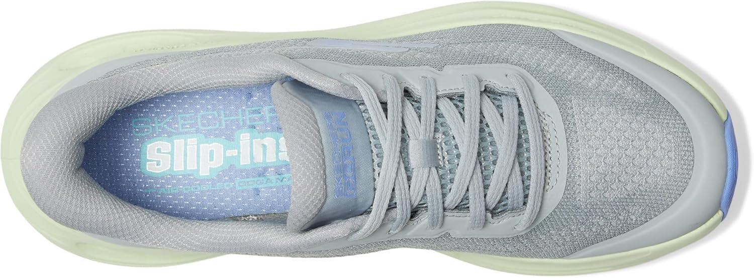 imageSkechers Womens Max Cushioning Glide Step Hartford Hands Free SlipinsGrayLime