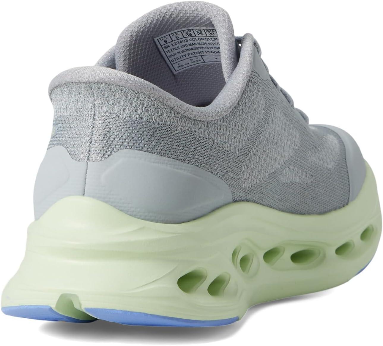 imageSkechers Womens Max Cushioning Glide Step Hartford Hands Free SlipinsGrayLime