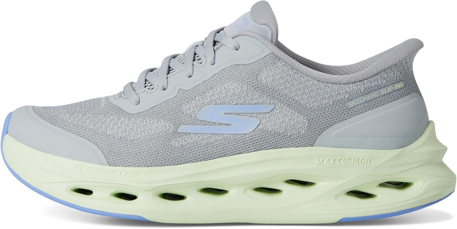 imageSkechers Womens Max Cushioning Glide Step Hartford Hands Free SlipinsGrayLime