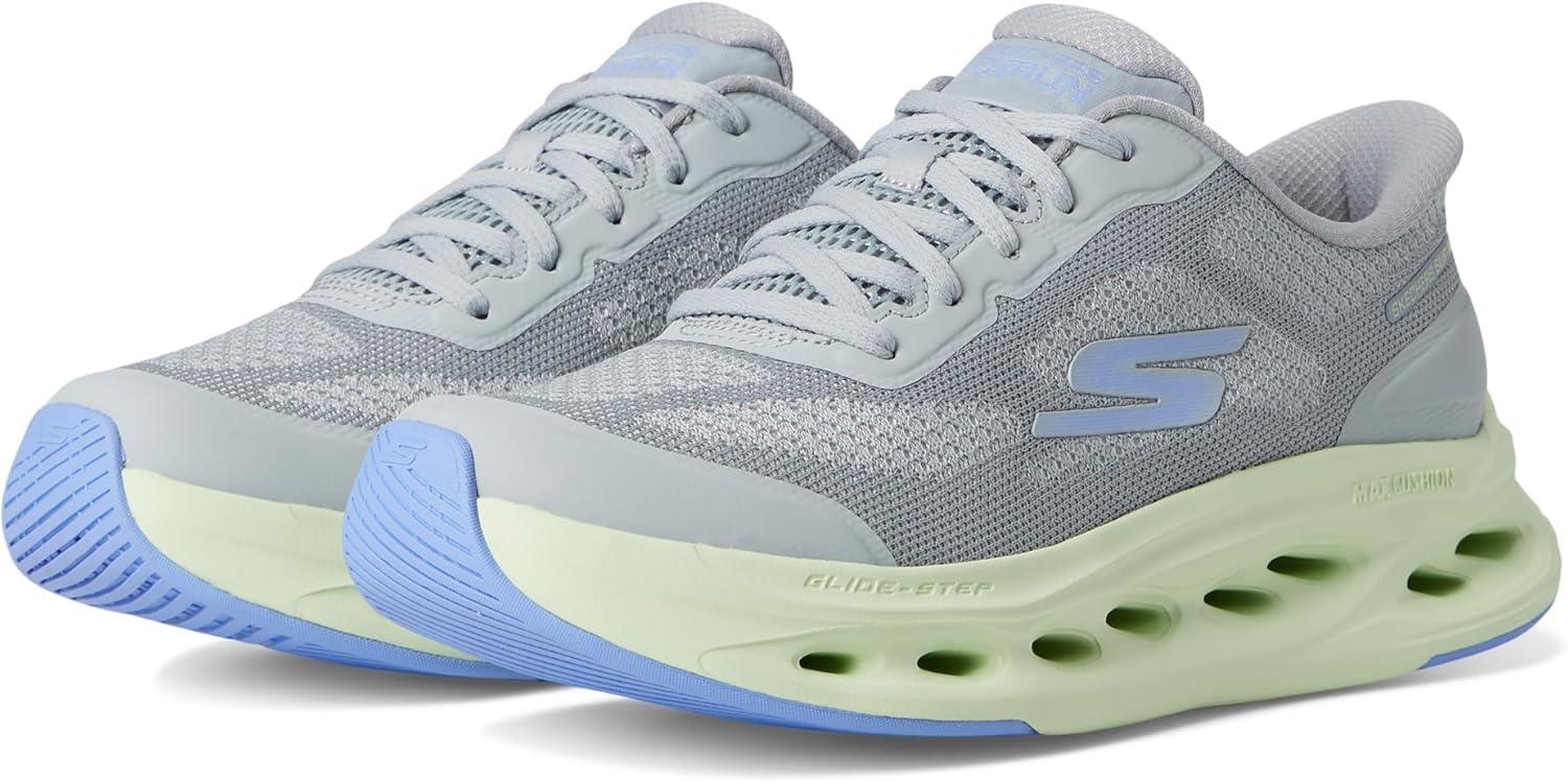 imageSkechers Womens Max Cushioning Glide Step Hartford Hands Free SlipinsGrayLime