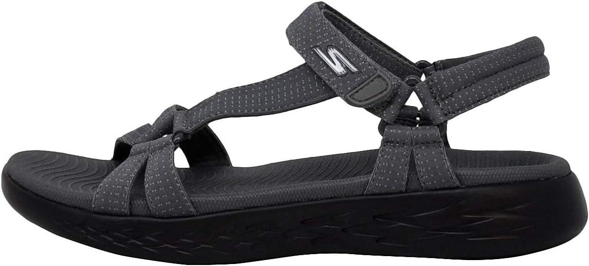 imageSkechers Womens OnThego 600Brilliancy Sport SandalCharcoal BlackBlack