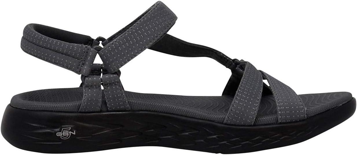 imageSkechers Womens OnThego 600Brilliancy Sport SandalCharcoal BlackBlack