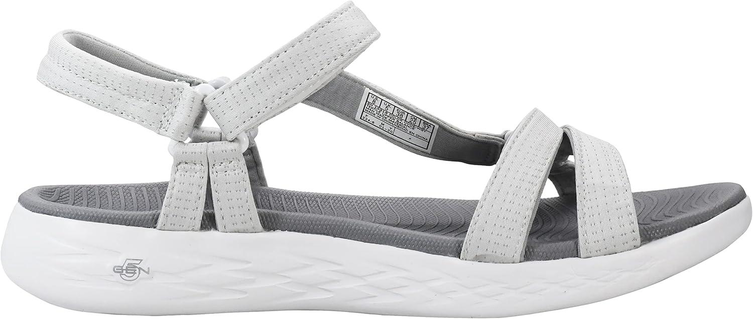 imageSkechers Womens OnThego 600Brilliancy Sport SandalWhiteGrey