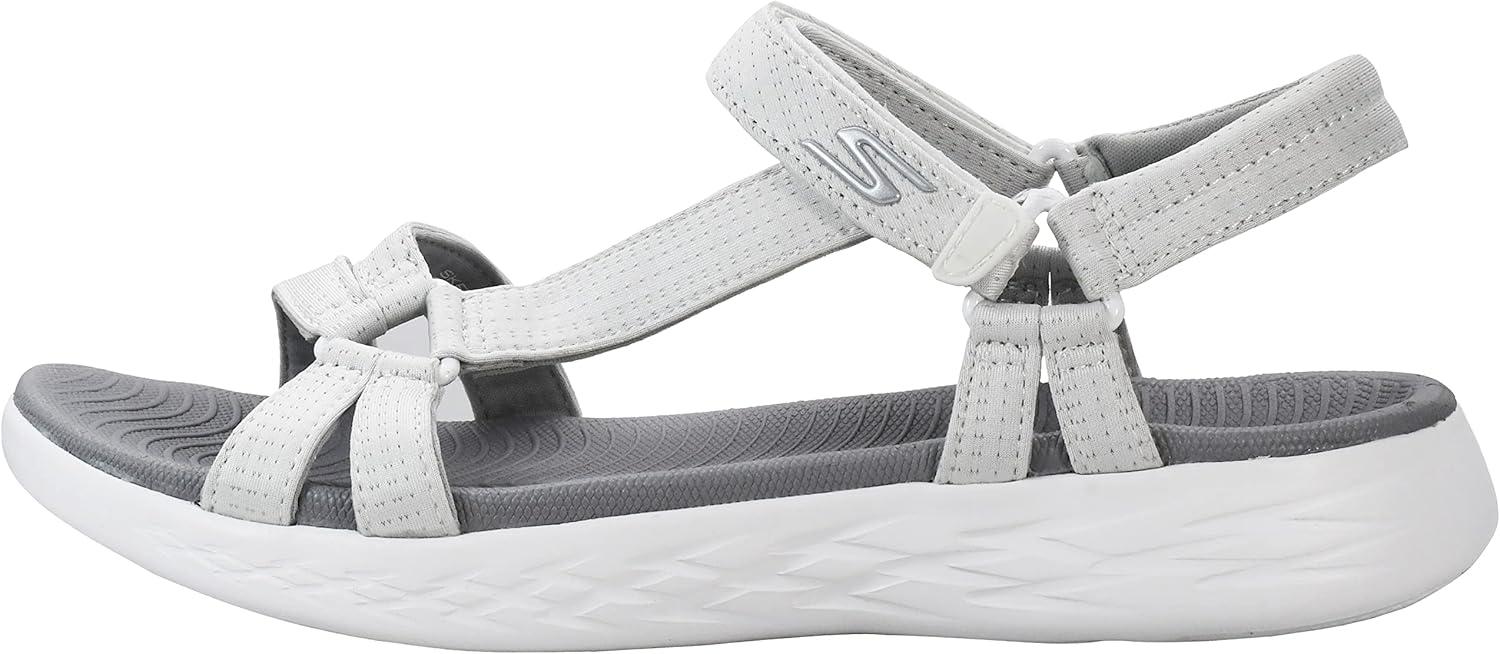 imageSkechers Womens OnThego 600Brilliancy Sport SandalWhiteGrey