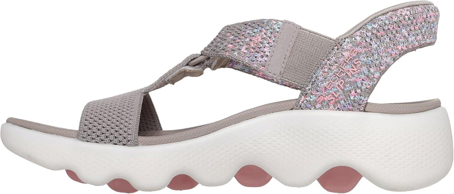 imageSkechers Womens OnThego Massage Fit Sandal Hands Free Slipins WSpace DyeTaupeMulti