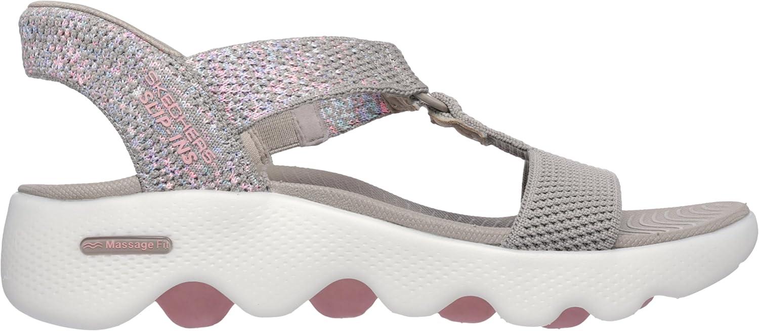 imageSkechers Womens OnThego Massage Fit Sandal Hands Free Slipins WSpace DyeTaupeMulti