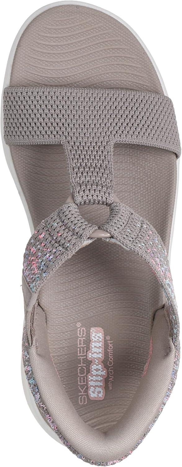 imageSkechers Womens OnThego Massage Fit Sandal Hands Free Slipins WSpace DyeTaupeMulti
