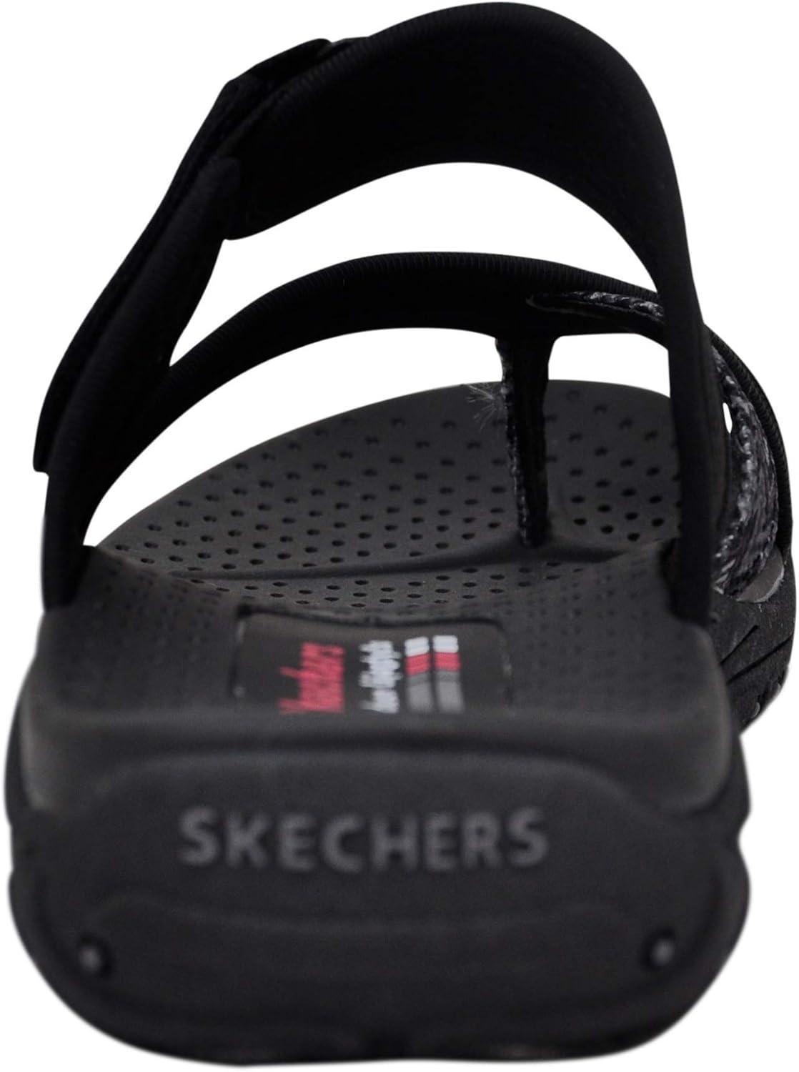 imageSkechers Womens REGGAE Trailway FlipFlop SandalsBlackCharcoal