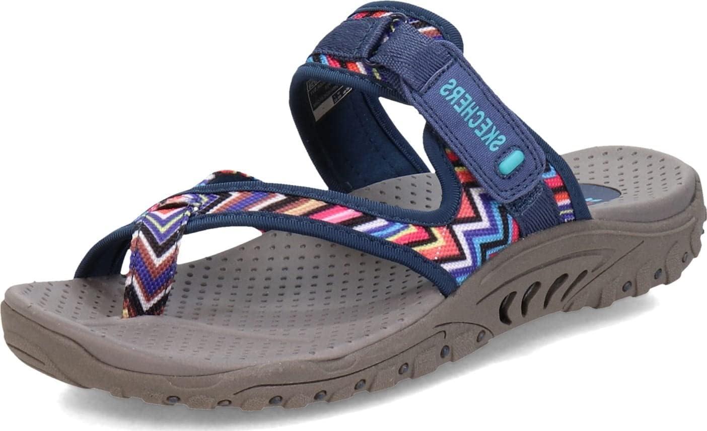 imageSkechers Womens REGGAE Trailway FlipFlop SandalsNavy