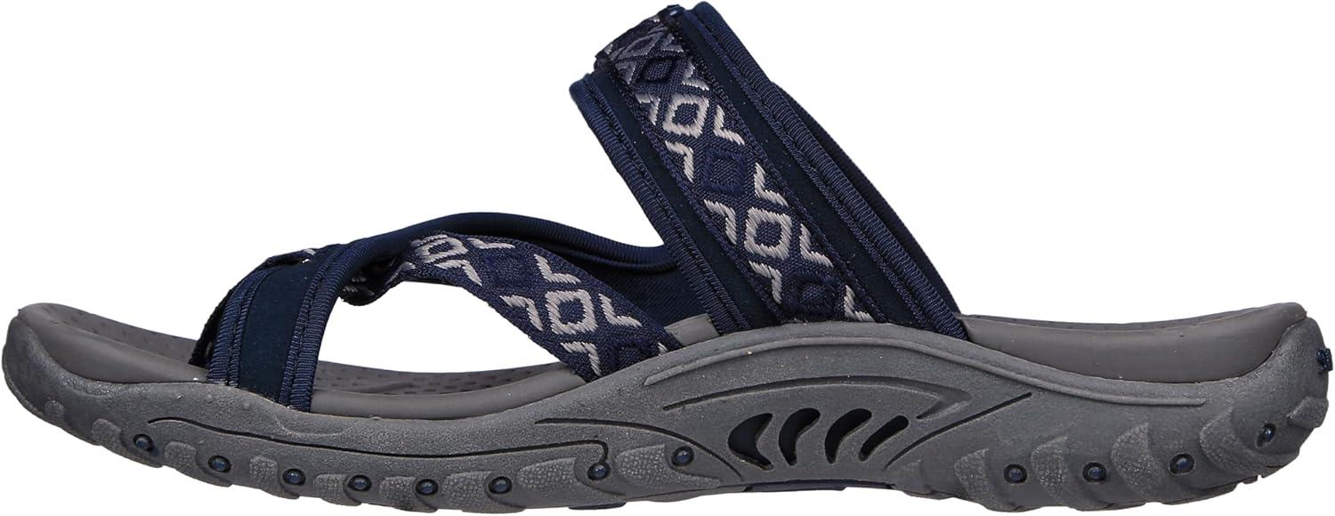 imageSkechers Womens REGGAE Trailway FlipFlop SandalsNavyGrey