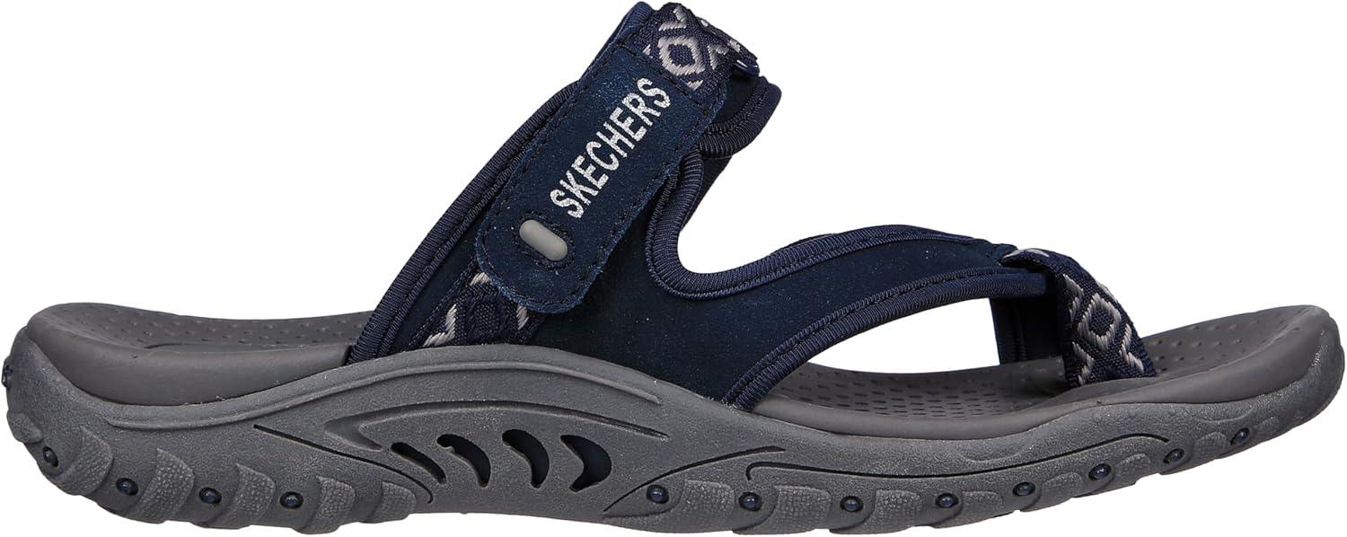 imageSkechers Womens REGGAE Trailway FlipFlop SandalsNavyGrey