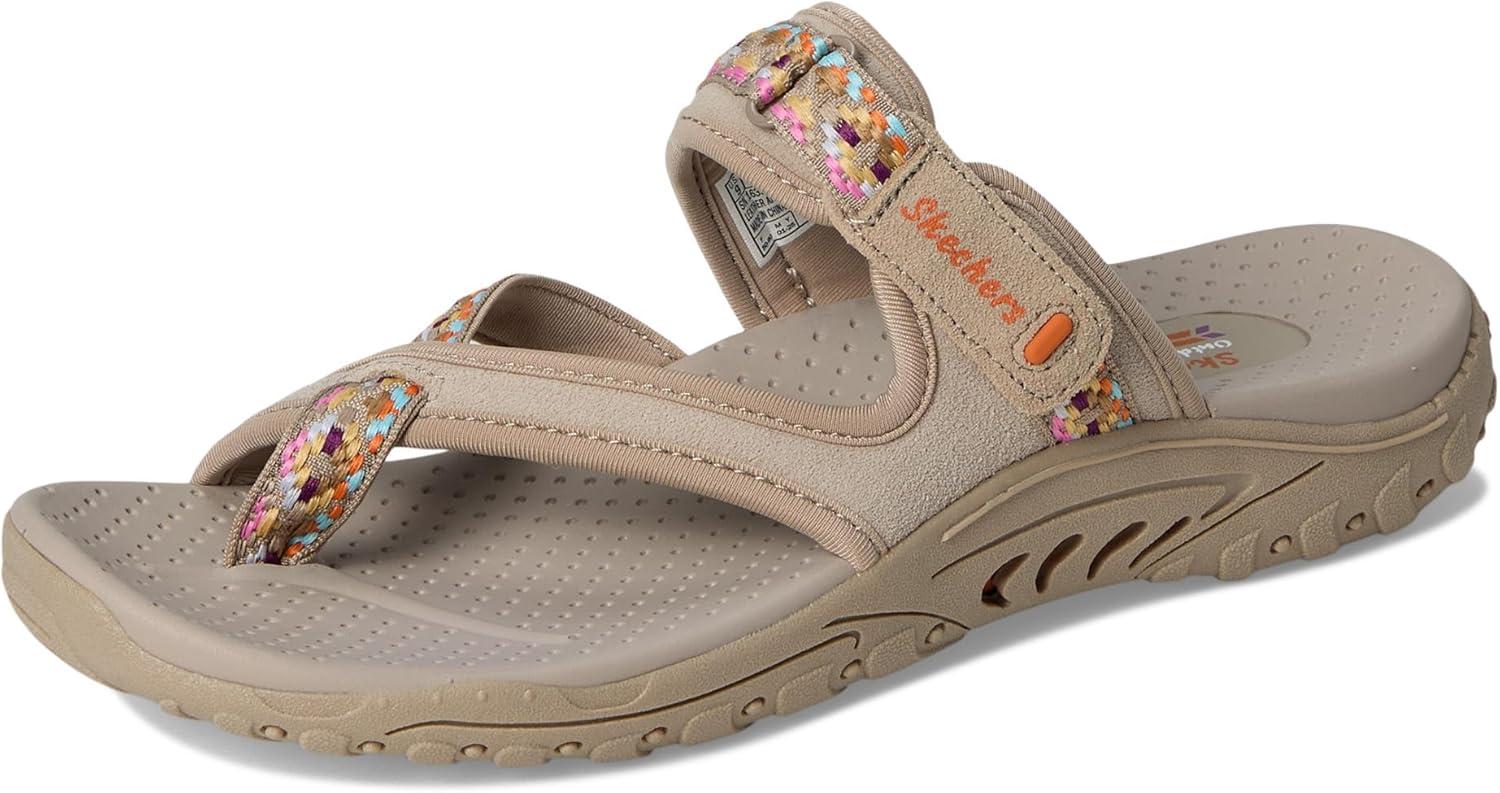 imageSkechers Womens REGGAE Trailway FlipFlop SandalsTaupeMulti