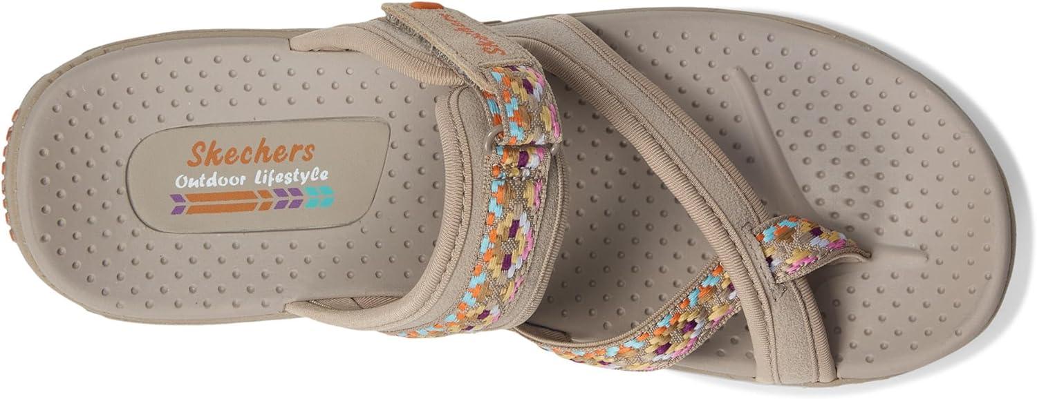 imageSkechers Womens REGGAE Trailway FlipFlop SandalsTaupeMulti