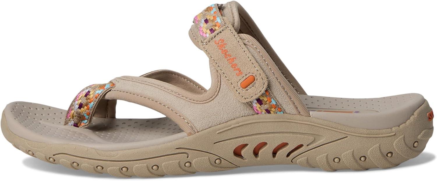 imageSkechers Womens REGGAE Trailway FlipFlop SandalsTaupeMulti